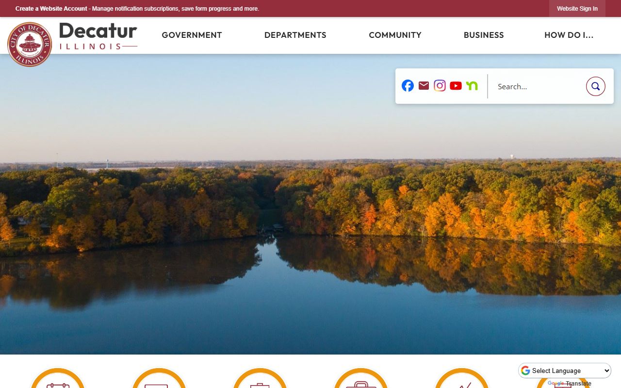 Decatur city website with birth records information for Macon County