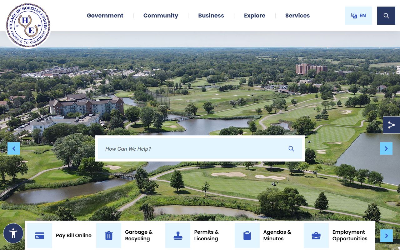 Hoffman Estates village website with birth records information