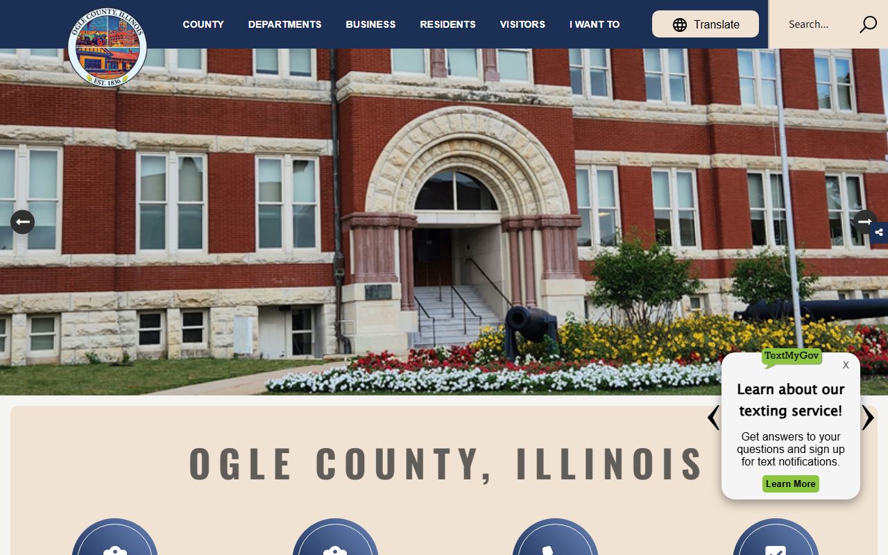 Ogle County government website for birth records requests